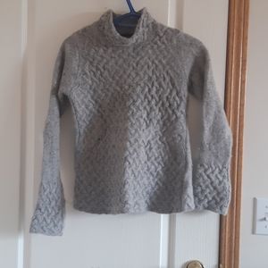 Grey Marle Wool Cashmere Irish Sweater Mockneck